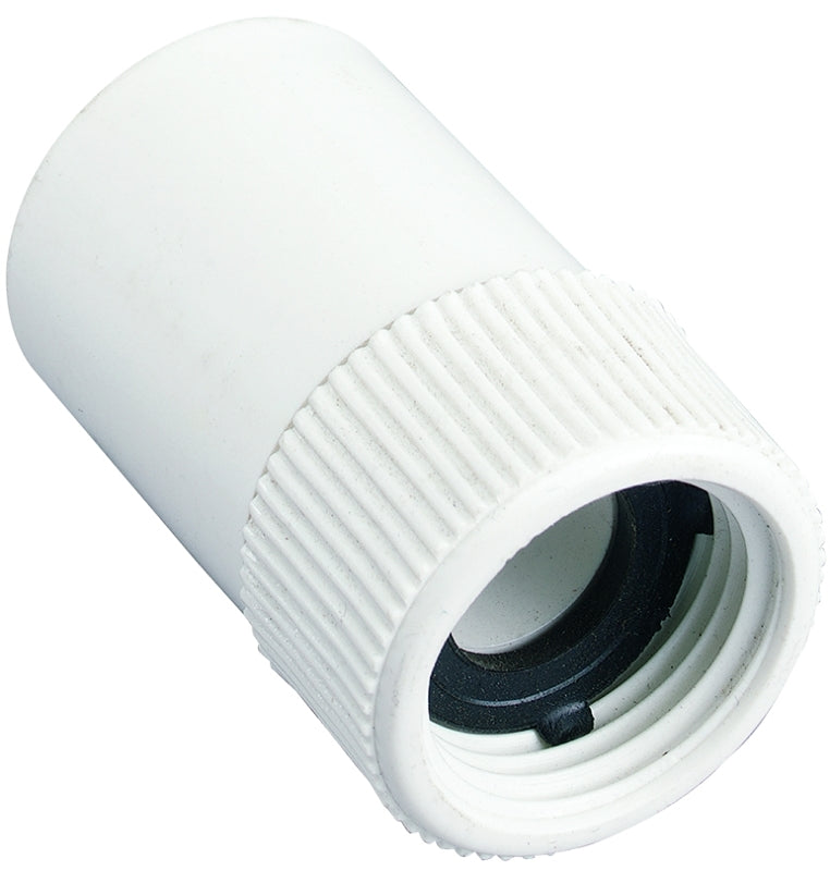 Orbit 53360 Hose-To-Pipe Adapter, 3/4 x 3/4 in, Slip Joint x FHT, PVC, White