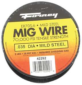 Forney 42292 MIG Welding Wire, 0.035 in Dia, Mild Steel, 70,000 psi Tensile Strength