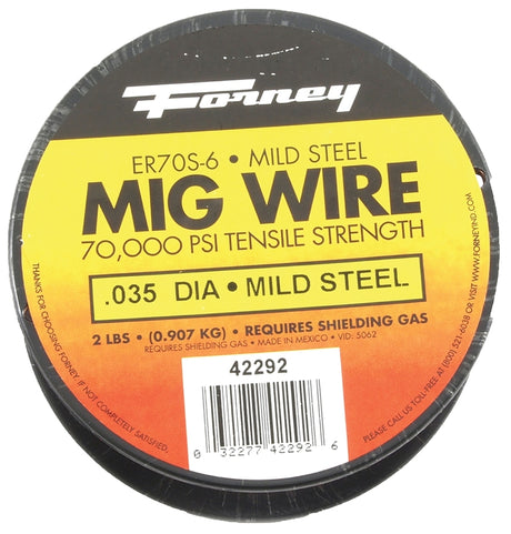 Forney 42292 MIG Welding Wire, 0.035 in Dia, Mild Steel, 70,000 psi Tensile Strength