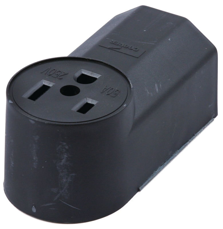 Forney 58402 Electrical Receptacle, 125/250 V, 50 A, Black, 2-Pole