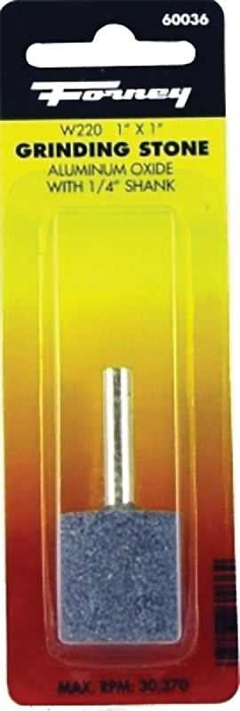 Forney 60036 Cylindrical Mounted Point, 1 in Dia, 1/4 in Arbor/Shank, 60 Grit, Coarse, Aluminum Oxide Abrasive