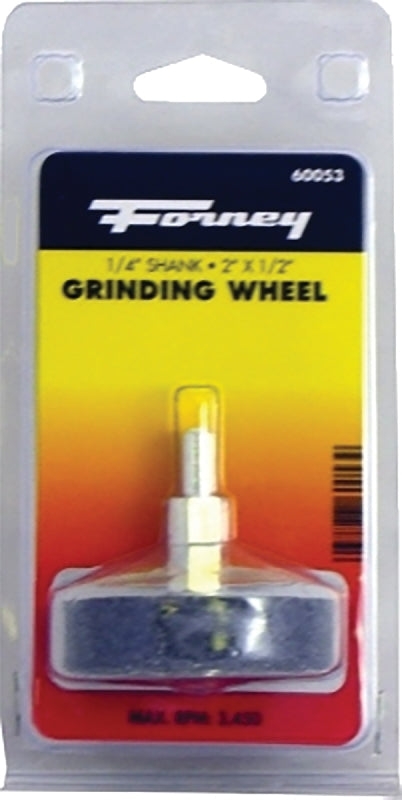 Forney 60053 Grinding Wheel, 2 in Dia, 1/4 in Arbor/Shank, 60 Grit, Medium, Aluminum Oxide Abrasive