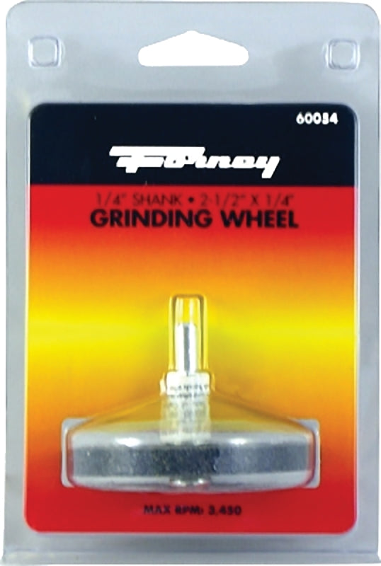 Forney 60054 Grinding Wheel, 2-1/2 in Dia, 1/4 in Arbor/Shank, 60 Grit, Medium, Aluminum Oxide Abrasive