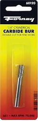 Forney 60120 Burr, 1/4 in Dia Cutting, 1/4 in Shank, Cylinder Shank, Tungsten Carbide Cutting Edge