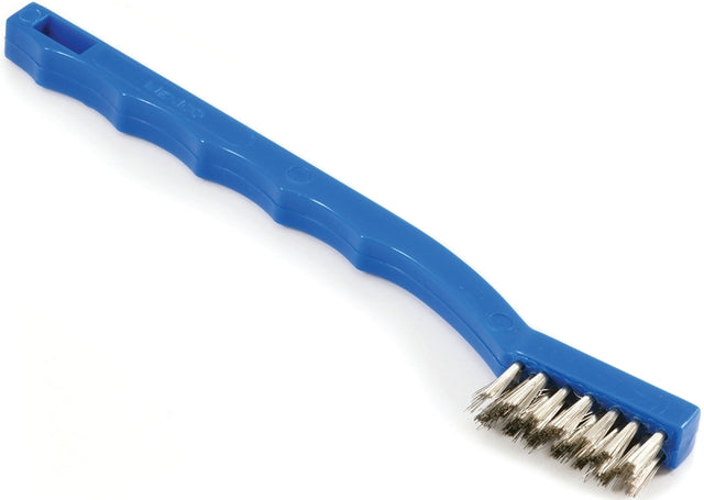 Forney 70488 Scratch Brush, Stainless Steel Bristle, 0.006 in L Trim, Plastic Handle, Curved Handle, 7-1/4 in L Handle
