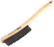 Forney 70504 Scratch Brush, Carbon Steel Bristle, 0.014 in L Trim, Wood Handle, Curved Handle