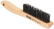 Forney 70505 Scratch Brush, Carbon Steel Bristle, 0.014 in L Trim, Wood Handle, Shoe Handle