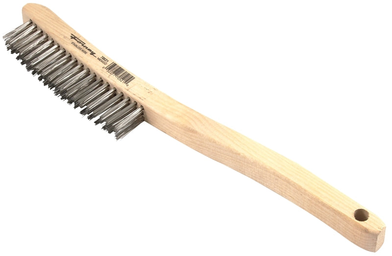 Forney 70521 Scratch Brush, Stainless Steel Bristle, 0.014 in L Trim, Wood Handle