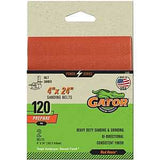 Gator 3185 Sanding Belt, 24 in L, 4 in W, 120 Grit, Fine, Aluminum Oxide Abrasive