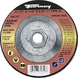 Forney 71819 Grinding Wheel, 4-1/2 in Dia, 1/4 in Thick, 5/8-11 in Arbor, 24 Grit, Coarse, Aluminum Oxide Abrasive