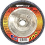 Forney 71920 Flap Disc, 4-1/2 in Dia, 5/8-11 Arbor, 40 Grit, Medium, Alumina Zirconium Abrasive, Fiberglass Backing