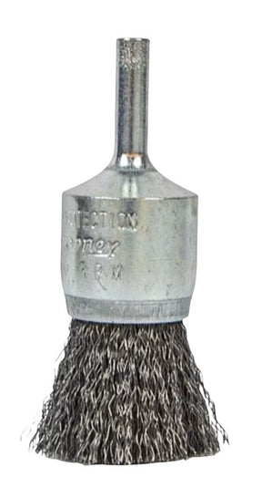 Forney 72738 Wire End Brush, 1 in Dia, 0.008 in Dia Bristle, Steel Bristle