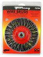 Forney 72758 Wire Wheel Brush, 6 in Dia, 5/8-11 Arbor/Shank, Twist Knot Bristle, 0.02 in Dia Bristle