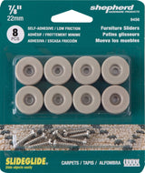 Shepherd Hardware 9456 Furniture Pad, Round, 7/8 in Dimensions, 75 lb, Polyethylene, Tan, 8/PK