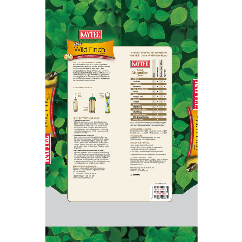 Kaytee Ultra Wild Finch Blend Songbird Niger Seed Wild Bird Food 10 lb, Pack of 4