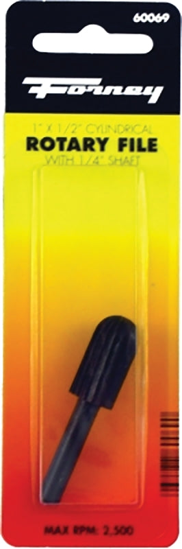 Forney 60070 Bulb Shaped Rotary File, 5/8 in Dia Cutting, 1 in L Cutting, 1/4 in Dia Shank, Steel