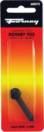Forney 60072 Ball Shaped Rotary File, 1/2 in Dia Cutting, 1 in L Cutting, 1/4 in Dia Shank, Steel
