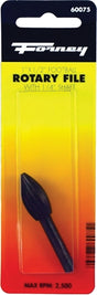 Forney 60075 Football Shaped Rotary File, 1/2 in Dia Cutting, 1 in L Cutting, 1/4 in Dia Shank, Steel