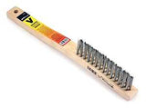 Forney 70523 Scratch Brush, Stainless Steel Bristle, 0.014 in L Trim, Wood Handle