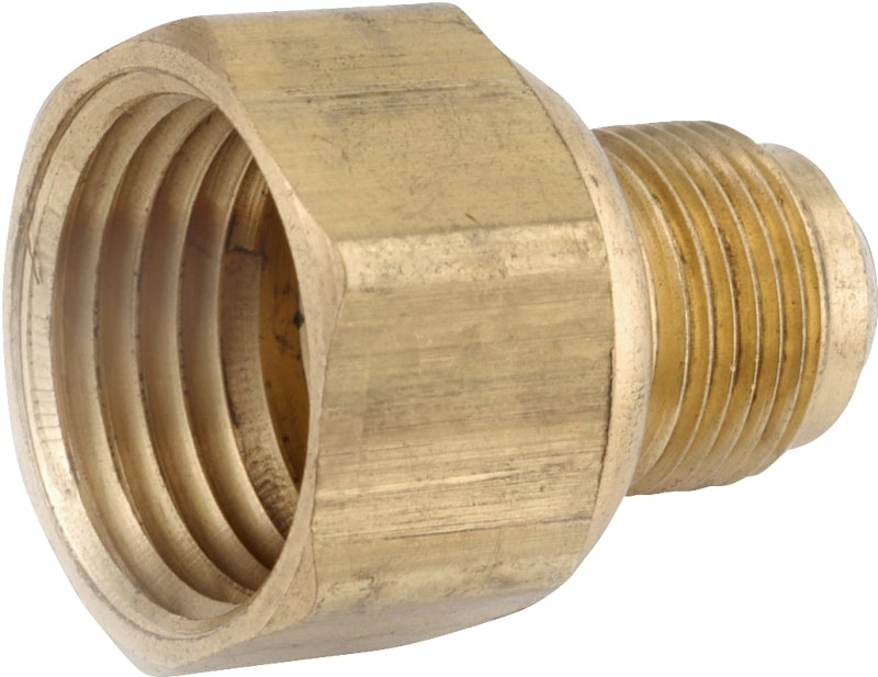 Anderson Metals 54806-0606 Pipe Coupler, 3/8 in, Flare x FIP, Brass