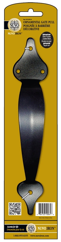 Nuvo Iron GHW10 Gate Pull Handle, Galvanized Steel, Black, Powder-Coated
