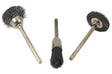 Forney 60241 3-Piece Wire Brush Set, 1/8 in Arbor/Shank, Impregnated Bristle, Nylon Bristle