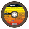 Forney 71799 Cut-Off Wheel, 6 in Dia, 1/16 in Thick, 5/8 in Arbor, 46 Grit, Medium, Aluminum Oxide Abrasive