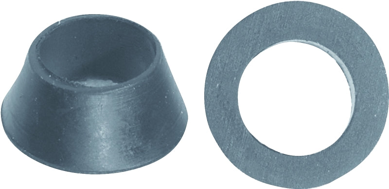 Danco 38807B Cone Faucet Washer, 1/2 in ID x 7/8 in OD Dia, 3/8 in Thick, Rubber, For: 1/2 in OD Tubing into Ballcock, Pack of 5