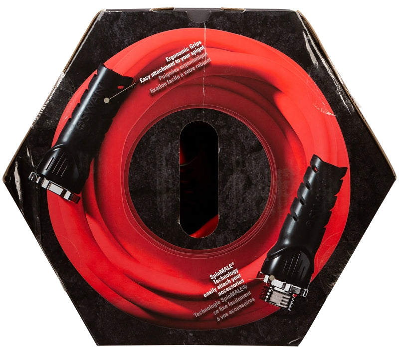 Swan XFlex PRO Series CSNXFP34050 Garden Hose, 3/4 in, 50 ft L, Male x Female, Polyester, Red