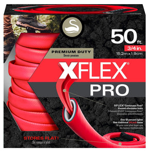 Swan XFlex PRO Series CSNXFP34050 Garden Hose, 3/4 in, 50 ft L, Male x Female, Polyester, Red
