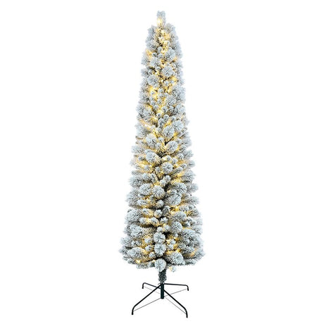 Puleo Asia Limited TFP-75C350-K Toronto Flocked Tree, 7-1/2 ft H, Pine Family, Plug-In, Incandescent, Clear Light