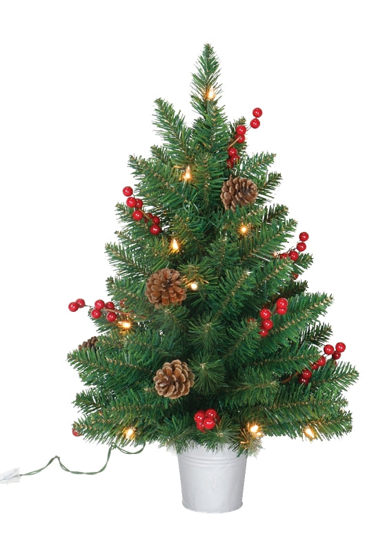 Hometown Holidays 49724 Christmas Specialty Decoration, Trees, 100% PVC, Green, Tungsten Bulb