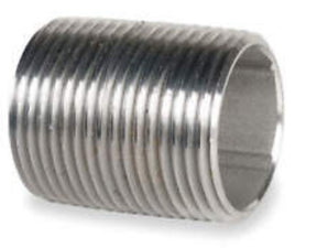 Midland Industries 48160BAG Close Pipe Nipple, 2 in, Stainless Steel, SCH 40 Schedule, 2 in L