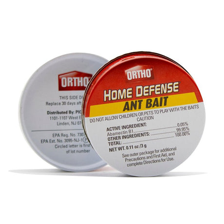 Ortho Home Defense OHD-MAT10 Ant Bait Station, 4.32 in L, 2.2 in W, 3.82 in H, 1.06 oz Bait, Metal, Red/White