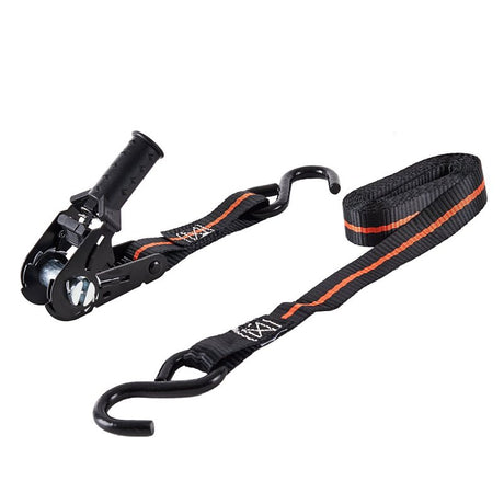 Keeper 45766 Tie-Down, Ratchet Adjustment, 1 in W, 8 ft L, 500 lb Working Load, S-Hook End, 4/PK