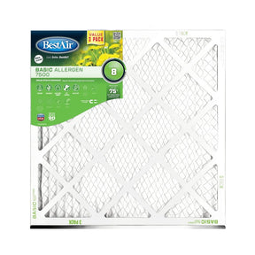 BestAir B1-2020-8-3VP4 Air Filter, 20 in L, 20 in W, 8 MERV, Pack of 4