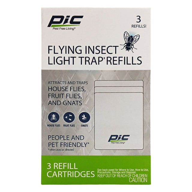 PIC PIC-FIT-REF Flying Insect Light Trap Refill, Pellet, 3-1/2 in W Trap, Clear, Pack of 6