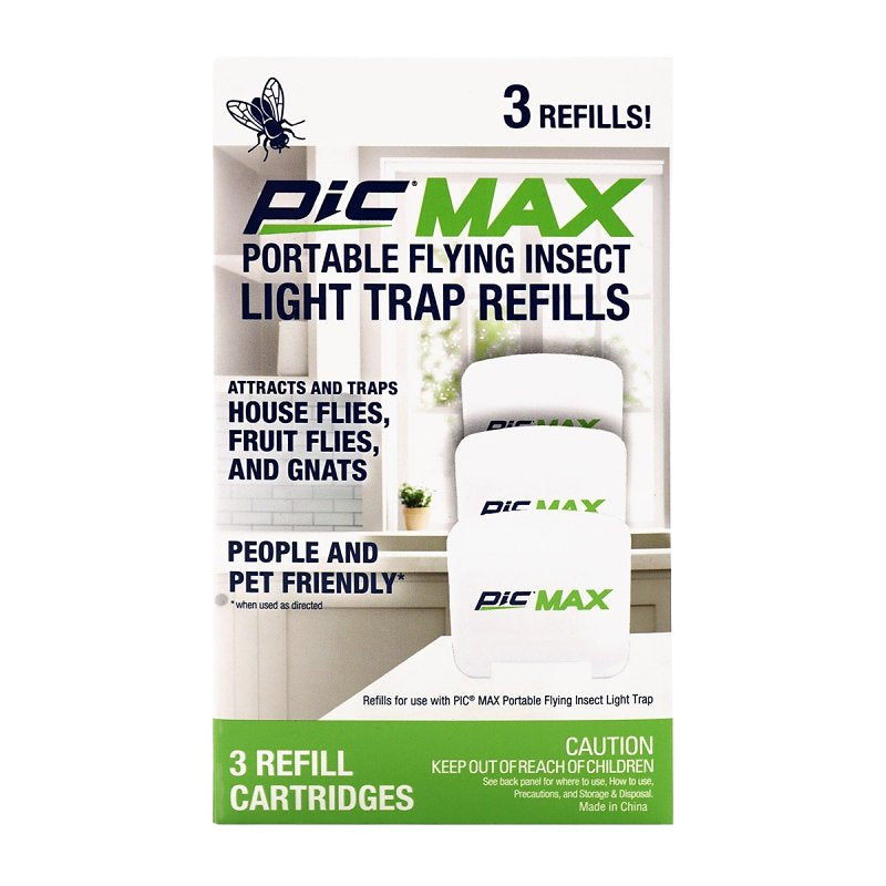 PIC PIC-FIT-MAX-REF Flying Insect Dual Portable Plug-In Trap Refill, 3-1/8 in L Trap, 3 in W Trap, Pack of 6