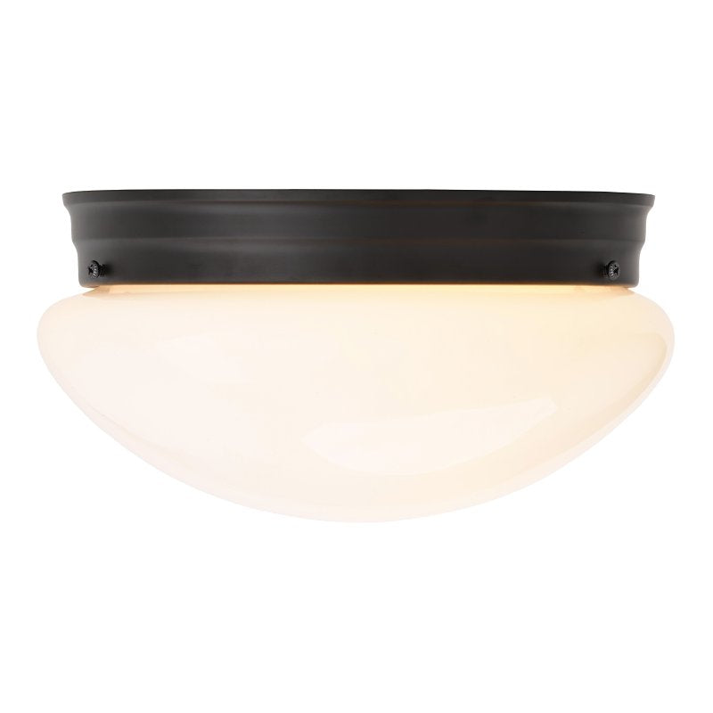Boston Harbor OG24008 Ceiling Light, 120 V, 2-Lamp, CFL, Incandescent, LED Lamp, Metal Fixture, Matte Black Fixture