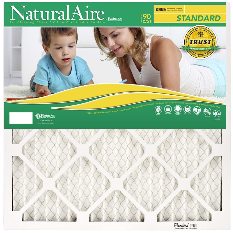 NaturalAire 84858.01202225 Air Filter, 22-1/4 in L, 20 in W, 8 MERV, Clay Coated Frame, For: Household HVAC System, Pack of 12
