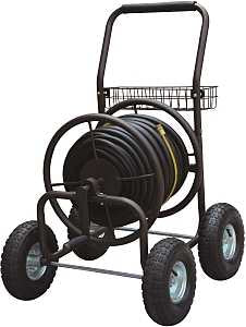 Landscapers Select TC4719A Hose Reel Cart, 250 ft L Hose, Manual Crank Winding, Steel