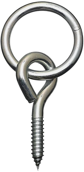 National Hardware 2062BC Series N220-657 Hitch Ring with Screw Eye, 160 lb Working Load, 2 in ID Dia Ring, Steel, Zinc