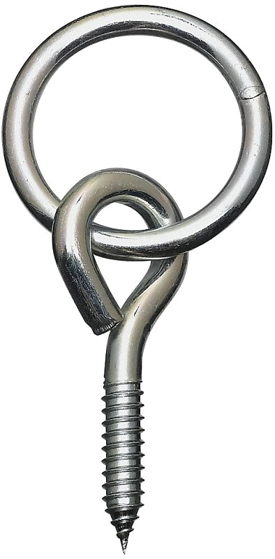 National Hardware 2062BC Series N220-657 Hitch Ring with Screw Eye, 160 lb Working Load, 2 in ID Dia Ring, Steel, Zinc