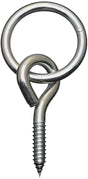 National Hardware 2062BC Series N220-657 Hitch Ring with Screw Eye, 160 lb Working Load, 2 in ID Dia Ring, Steel, Zinc
