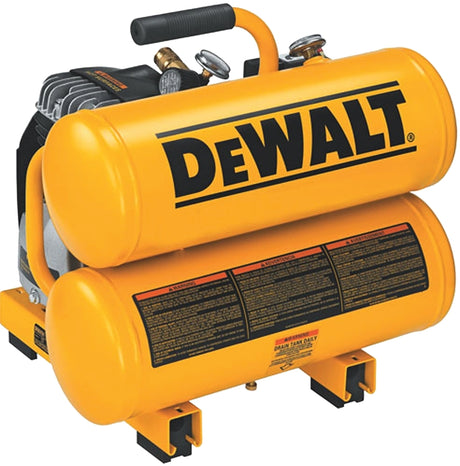 DEWALT D55153 Hand Carry Air Compressor, Electric, 4 gal Tank, 1.1 hp, 120 VAC, 125 psi Pressure, 1-Stage, 4 cfm Air