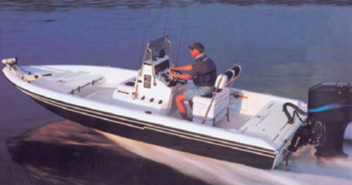 Carver Styled-To-Fit Cover For V-Hull Center Console Shallow Draft Fishing Boat (Skiffs)