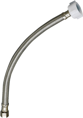 Plumb Pak EZ Series PP23843 Toilet Supply Tube, 12 in L, 1/2 in Inlet, Compression Inlet, 7/8 in Outlet, Ballcock Outlet