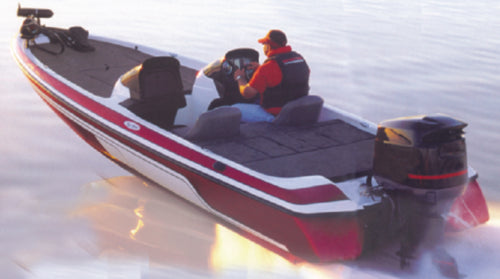 Carver 77216S11 Wide Bass Boats, 16'6, Sun-Dura Mist Gray O/B w/Tie Down Kit