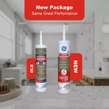 GE Advanced Silicone 2 2812565 Kitchen & Bath Sealant, White, 24 hr Curing, 10.1 fl-oz Cartridge, Pack of 12