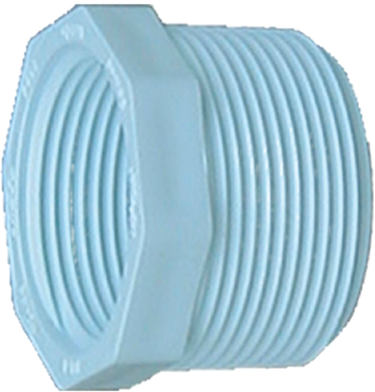 IPEX 435703 Pipe Reducing Bushing, 1-1/4 x 1/2 in, MPT x FPT, PVC, White, SCH 40 Schedule, 370 psi Pressure